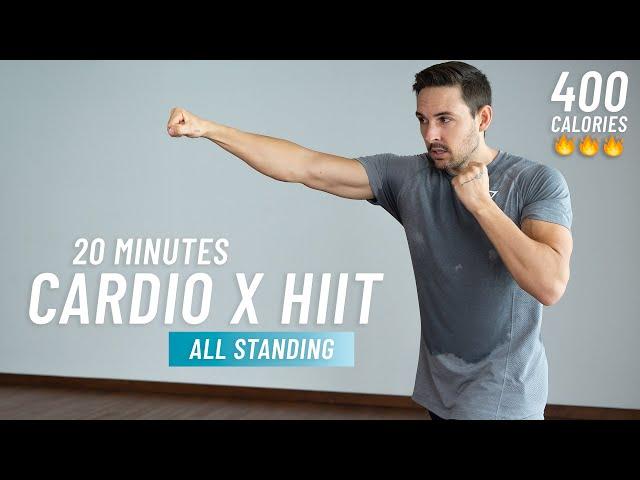 20 MIN CARDIO HIIT WORKOUT - No Squats or Lunges - ALL STANDING