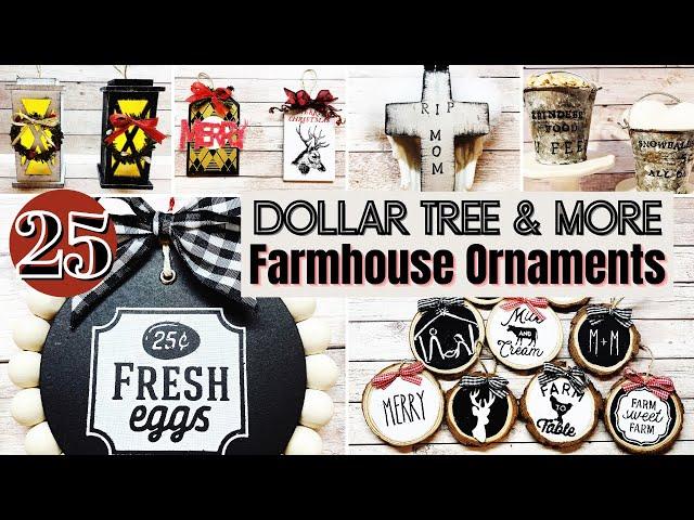 DOLLAR TREE/DOLLAR STORE FARMHOUSE CHRISTMAS ORNAMENT IDEAS 2020 | FARMHOUSE ORNAMENTS ON A BUDGET