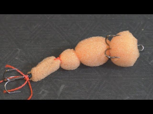 Лайфхак для рыбалки. Поролоновая морковка с ниткой и хвостиком.