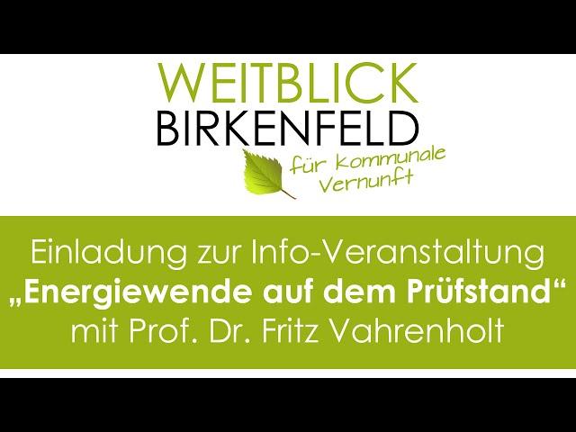 Vortrag von Prof. Dr. Fritz Vahrenholt am 25.10.24 in Birkenfeld