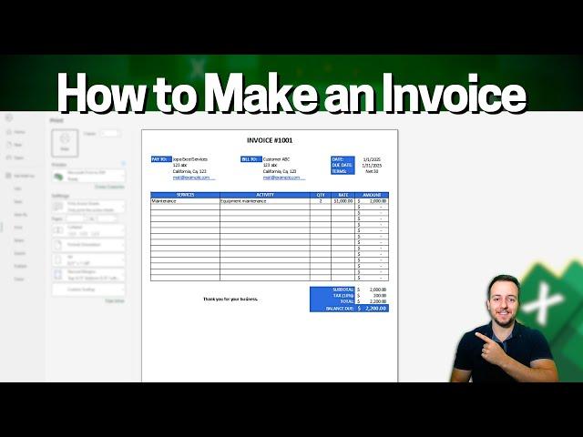 How to make an Invoice Design in Excel | You can Print or save as PDF