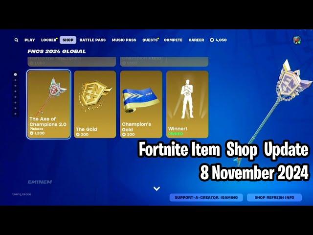  Fortnite Item Shop Update: November 8, 2024! FNCS Pickaxe, Fortnite Flow, and More! 