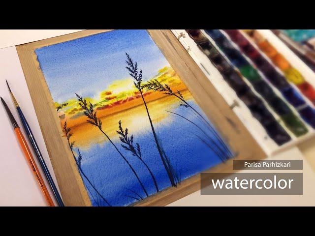 watercolor painting / آموزش نقاشی منظره با آبرنگ