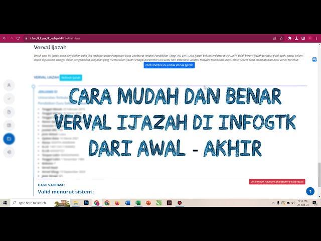 Cara Mudah dan  Benar Verval Ijazah di InfoGTK Dari Awal Sampai Akhir