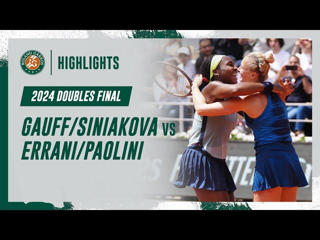 Gauff/Siniakova vs Errani/Paolini Doubles Final Highlights | Roland-Garros 2024