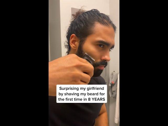 Surprising My Girlfriend By Shaving My Beard For The First Time In 8 YEARS