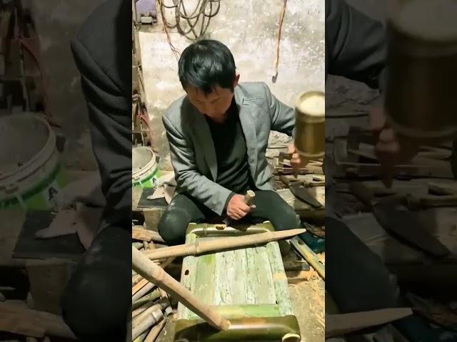 The process of handcrafting a bamboo chair