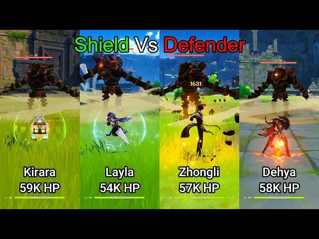 Kirara Shield Strength Comparison | Defender vs Shielder Genshin Impact