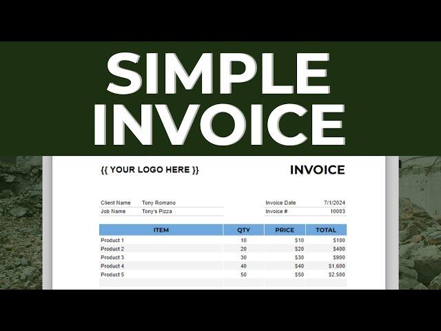 Create a Basic Invoice Template in Google Sheets