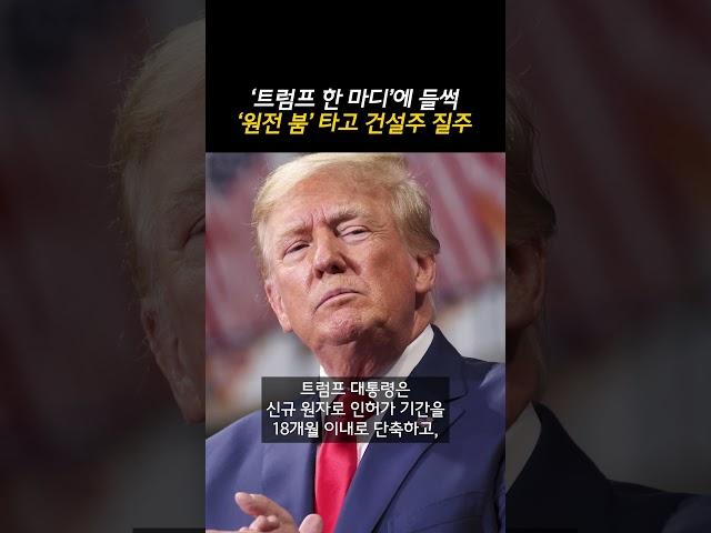‘트럼프 한 마디’에 들썩… ‘원전 붐’ 타고 건설주 질주 (20250527)