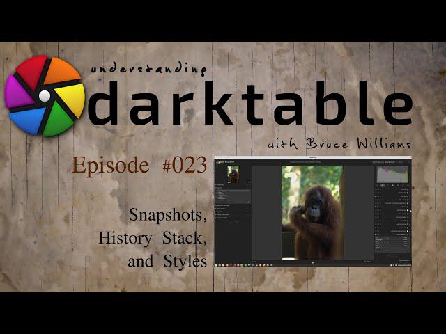 darktable ep 023 - Snapshots, the History Stack, and Styles