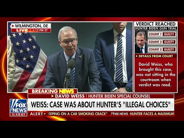 Special Counsel David Weiss speaks after Hunter Biden found guilty on all charges June 11, 2024