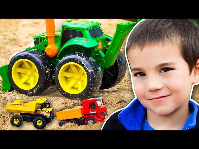 Pretend Play with Construction Trucks for Kids | Diggers, Excavators, Dump Trucks | JackJackPlays