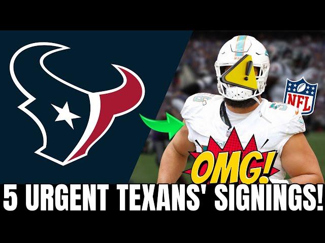  5 FREE AGENTS THE HOUSTON TEXANS GOTTA SIGN NOW! HOUSTON TEXANS NEWS