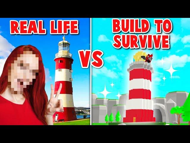 Build to Survive vs REAL LIFE! | Roblox