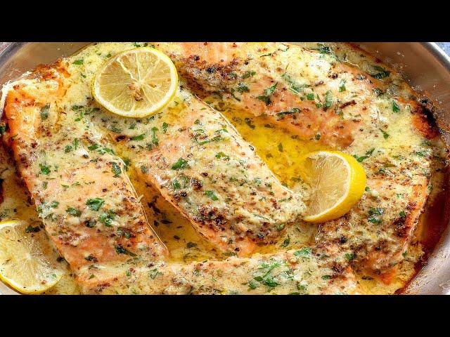 Baked Salmon with Lemon Butter Cream Sauce