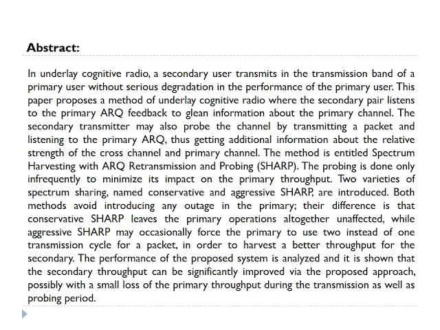 SHARP Spectrum Harvesting with ARQ Retransmission and Probing in Cognitive Radio