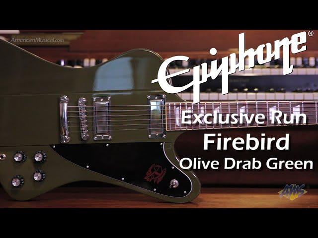 Epiphone Exclusive Run Firebird Electric Guitar Olive Drab Green - American Musical Supply