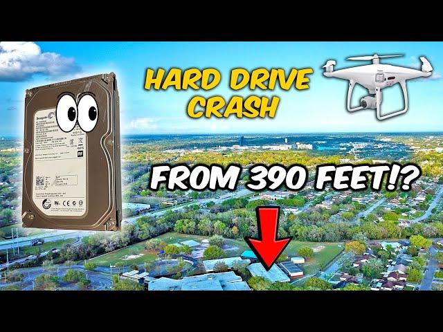 DRONE drops a HARD DRIVE from 390 feet  |  Will it still work?