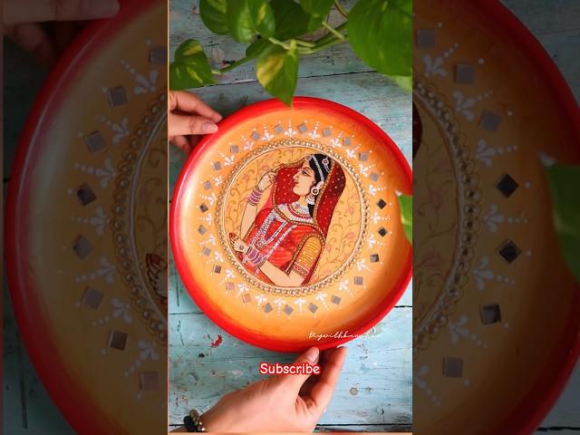 Indian Decoupage on plate #diywithkanchan #shorts #decoupage #decoupagetutorial #trending