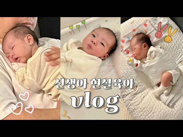 VLOG 조리원 퇴소 후 처음 집에 온 날, 화들짝 놀란 신생아 육아 난이도..너 왜 안자??🫠