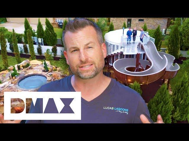 Lucas Builds An Epic Pool With A Massive Treehouse And A Park-Sized Slide | Insane Pools