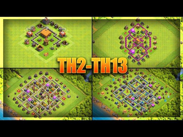 EVERY Town Hall BASE DESIGN!! BEST Bases For TH2-TH13 - Clash Of Clans