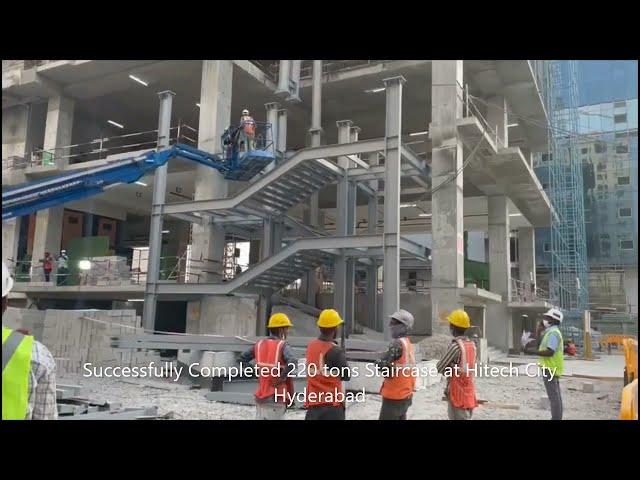 Delta Steel Structures Successfully Completed 220 tons Staircase at Hi-tech City Hyderabad