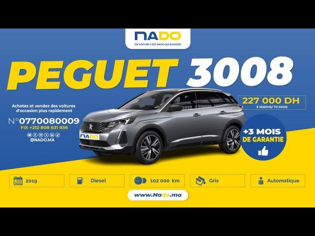 Peugeot 3008   - 2019  | 100  000 Km | Diesel | Automatique | Voitures d'occasion NADO.MA