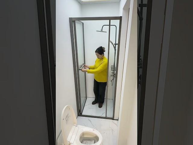 Indoor shower room door does not take up space design