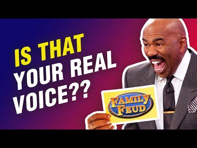 Steve Harvey CRACKED UP hearing these voices on Family Feud!