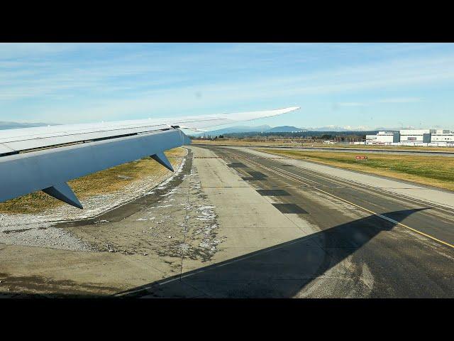Cold Wintery Arrival into the Vancouver International Airport Onboard Air NZ 787 Dreamliner