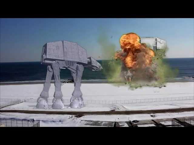 Star Wars At-At attack on Rockaway Beach