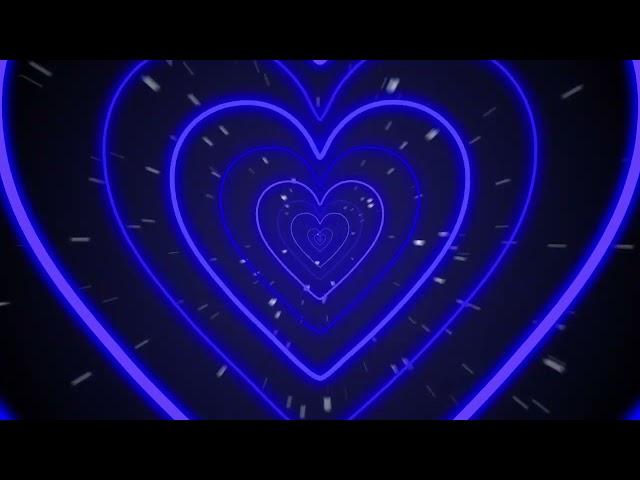 Neon Heart Background  Blue Hearts Background | Led Lights Heart Background Video | Heart Wallpaper