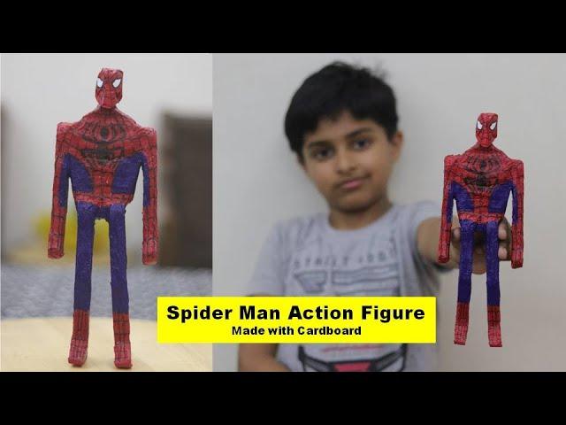 I made Spiderman Action Figure with Cardboard | Simple DIY Spider Man Toy Cardboard Craft in Hindi