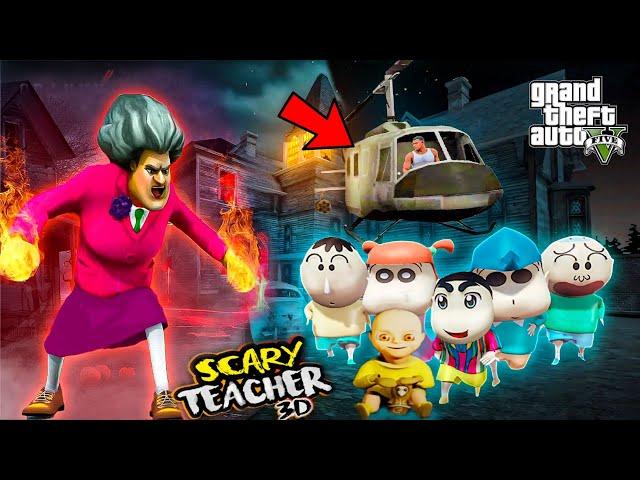 Franklin and Shinchan Fight With Scary Teacher Yoga Class For Save Avengers in GTA V | TAMIL