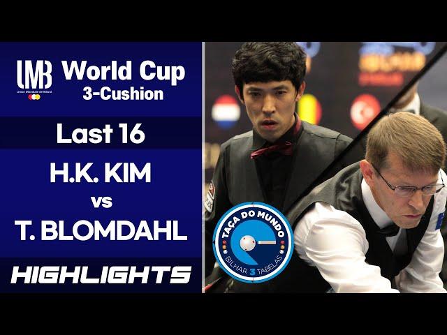[Porto World Cup 3-Cushion 2016] Last 16 - KIM Hyung Kon (KOR) vs Torbjorn BLOMDAHL (SWE). H/L