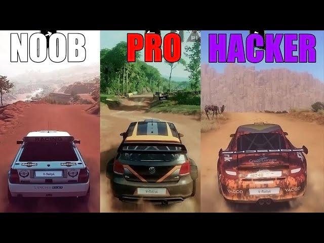 NOOB vs PRO vs HACKER in RALLY GAMES