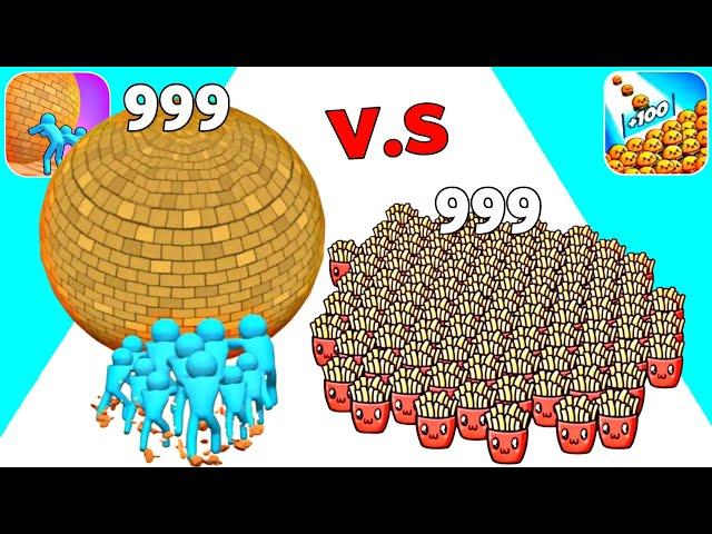 FOOD RUN vs Rescue Push 3D - Level Up (Satisfying Asmr Gameplay Mobile, Math Run Games)