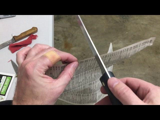 Knife Sharpness Testing with Phonebook Paper