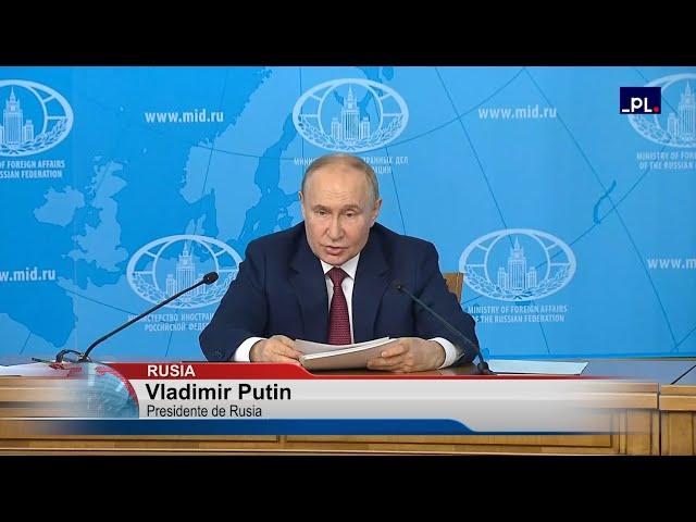 Presidente ruso, Vladimir Putin, propone directrices para fin de la guerra en Ucrania