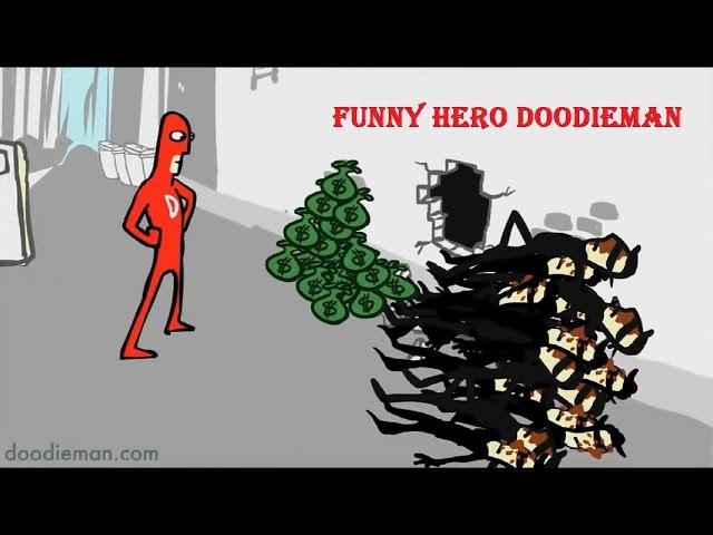Funny Hero Doodieman, chivalrous Superman doodieman  The Hero's Load
