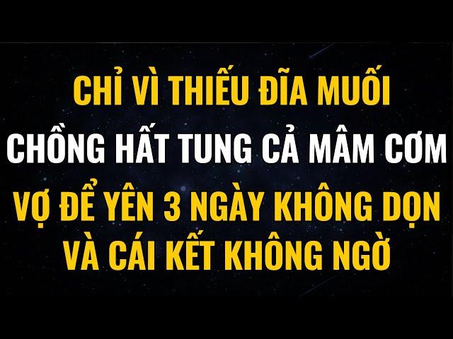 Vì Thiếu Đĩa Muối, Chồng Hất Tung Cả Mâm Cơm, Vợ Để Yên 3 Ngày Không Dọn Và Cái Kết Không Ngờ