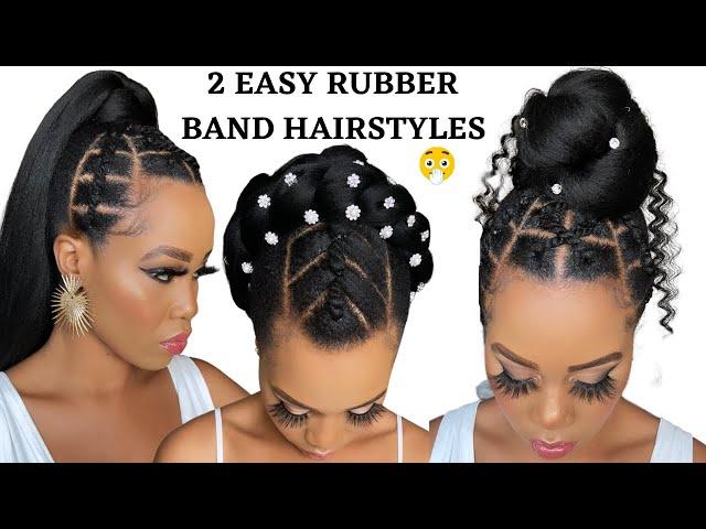 2 QUICK & EASY RUBBER BAND HAIRSTYLES ON  NATURAL HAIR / TUTORIALS / Protective Style / Tupo1