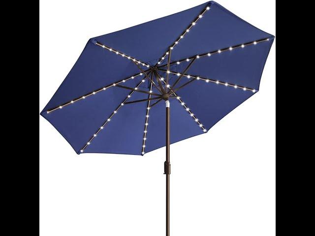 COSTCO Sunvilla Sunbrella Solar Market Umbrella With LED Lights