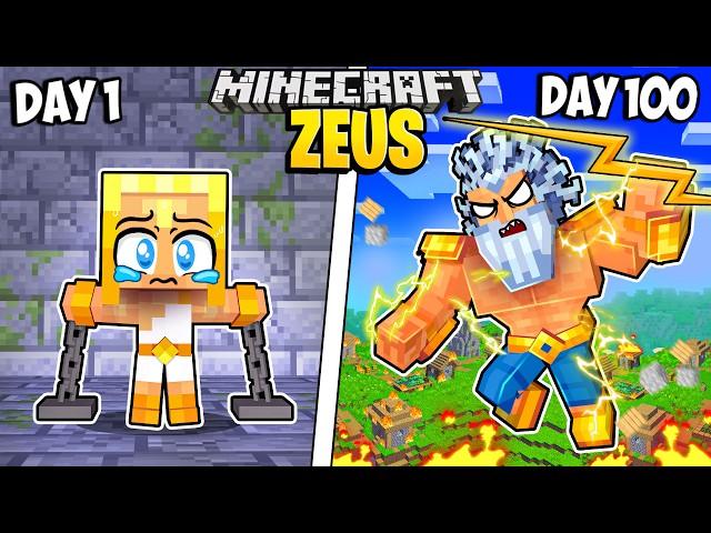 I Survived 100 Days as ZEUS in Minecraft