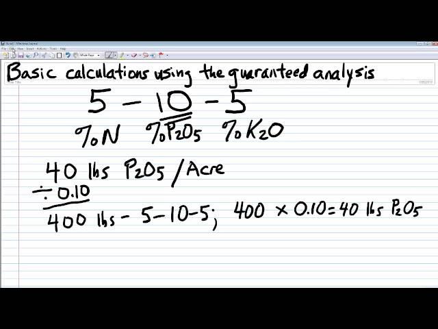 Basic Fertilizer Label Calculations with a Dry Formulation