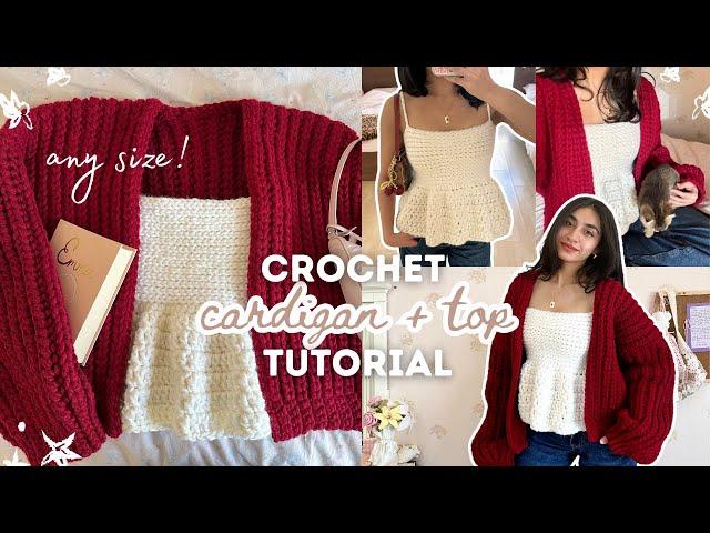 how to crochet a cozy cardigan + babydoll top (any size!) | tutorial & free pattern