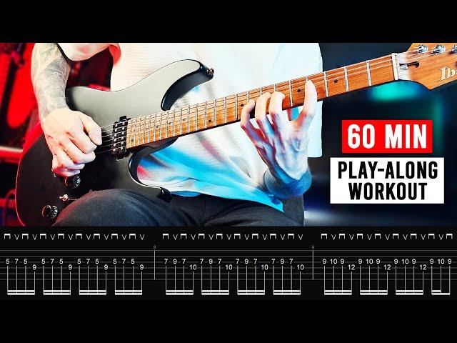 BEST 60 MIN GUITAR WORKOUT - alternate picking, sweep picking, legato & more!