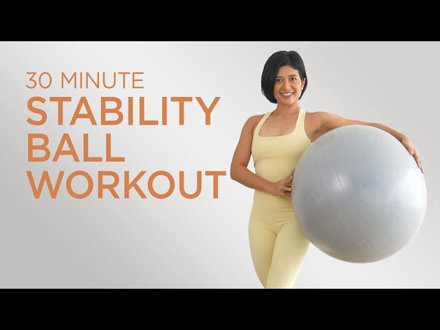 30 min Stability Ball Workout | Intermediate Pilates